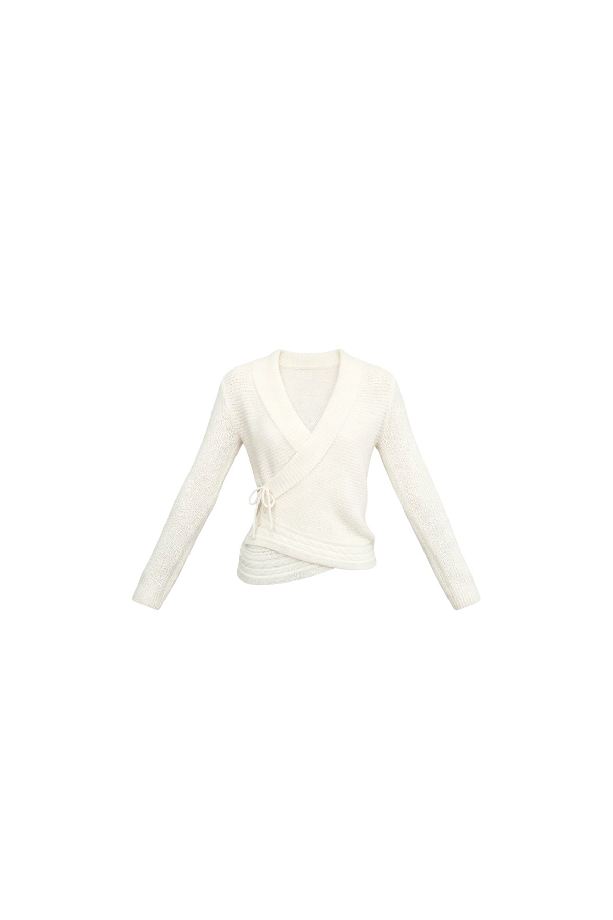 V-Neck Cross Lapel Knit Top