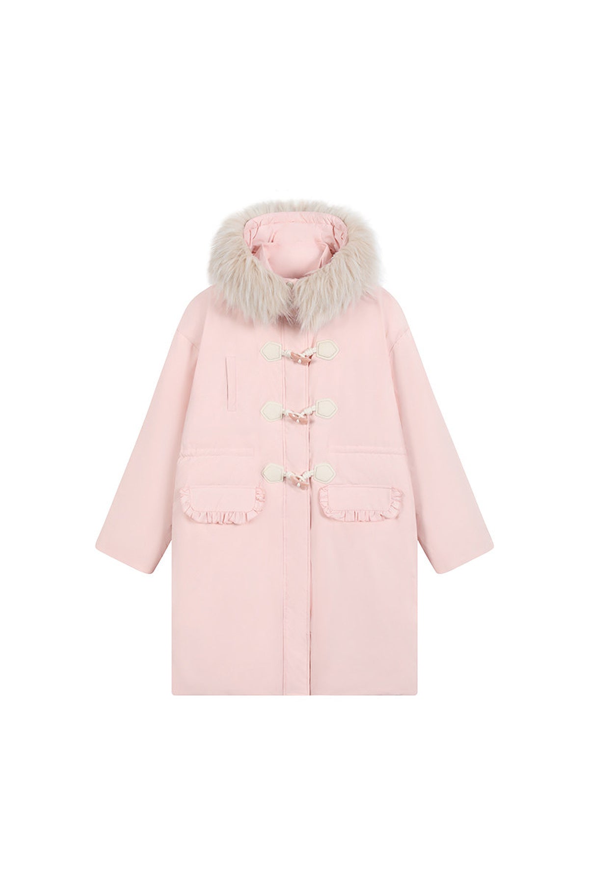 Bow Fur Collar Down Coat