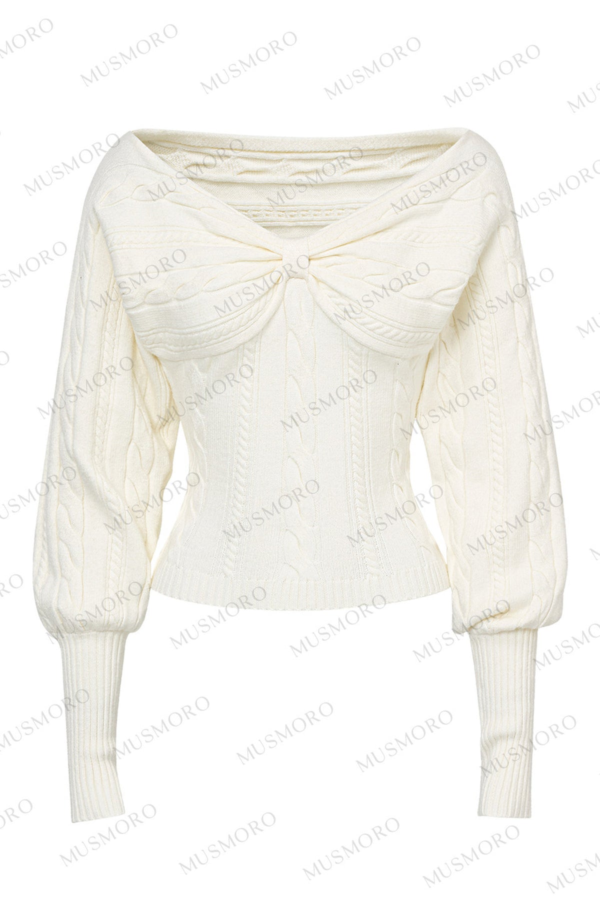 Three-Dimensional Two-Way Wear Off-Shoulder Sweater