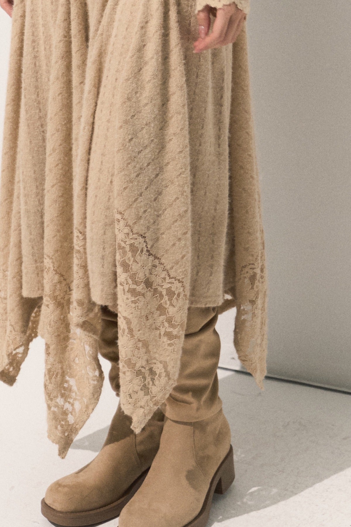 U-Neck Long Sleeve Knit Dress