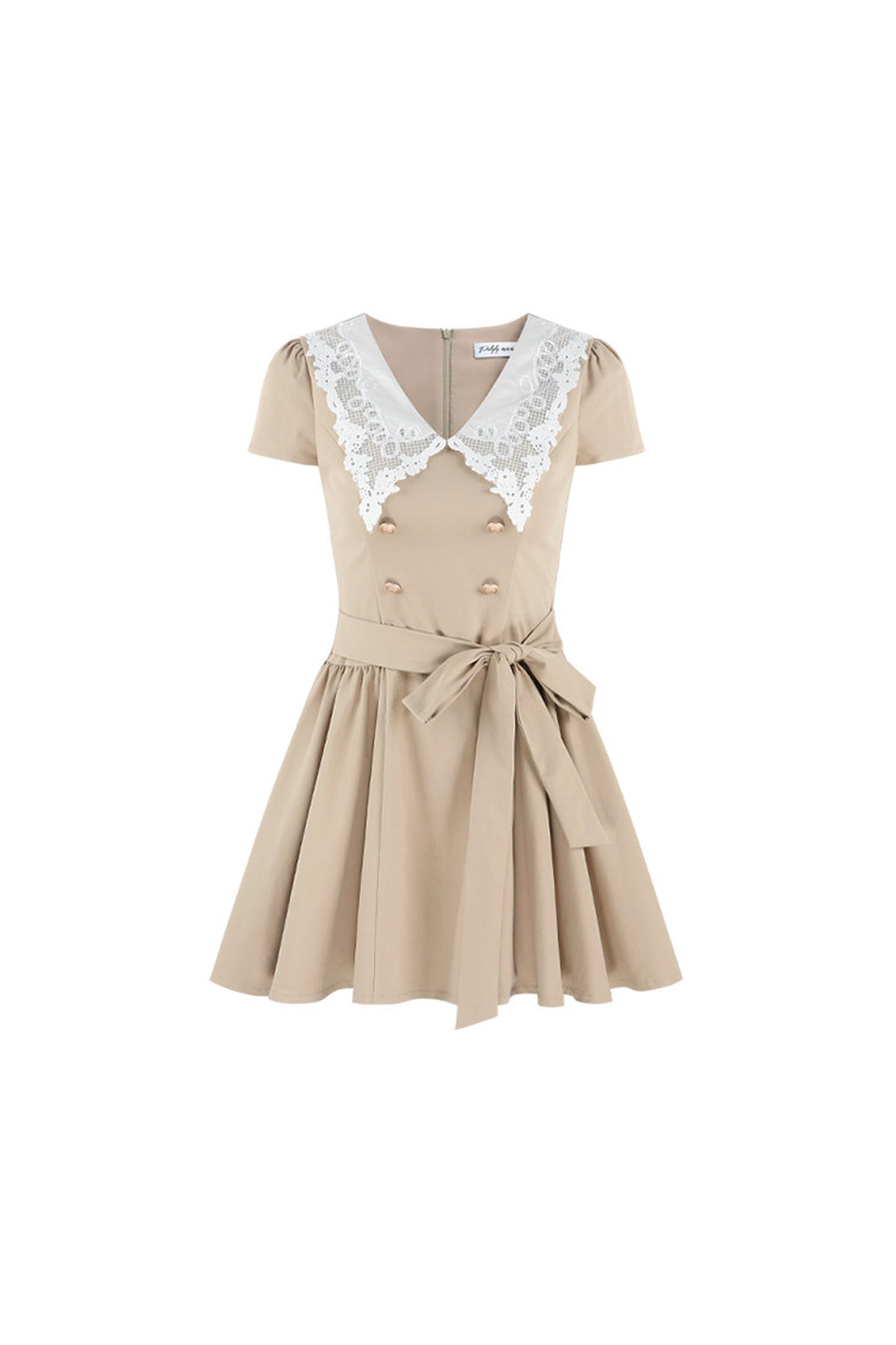 Spitzenkleid in A-Linie mit Bubikragen