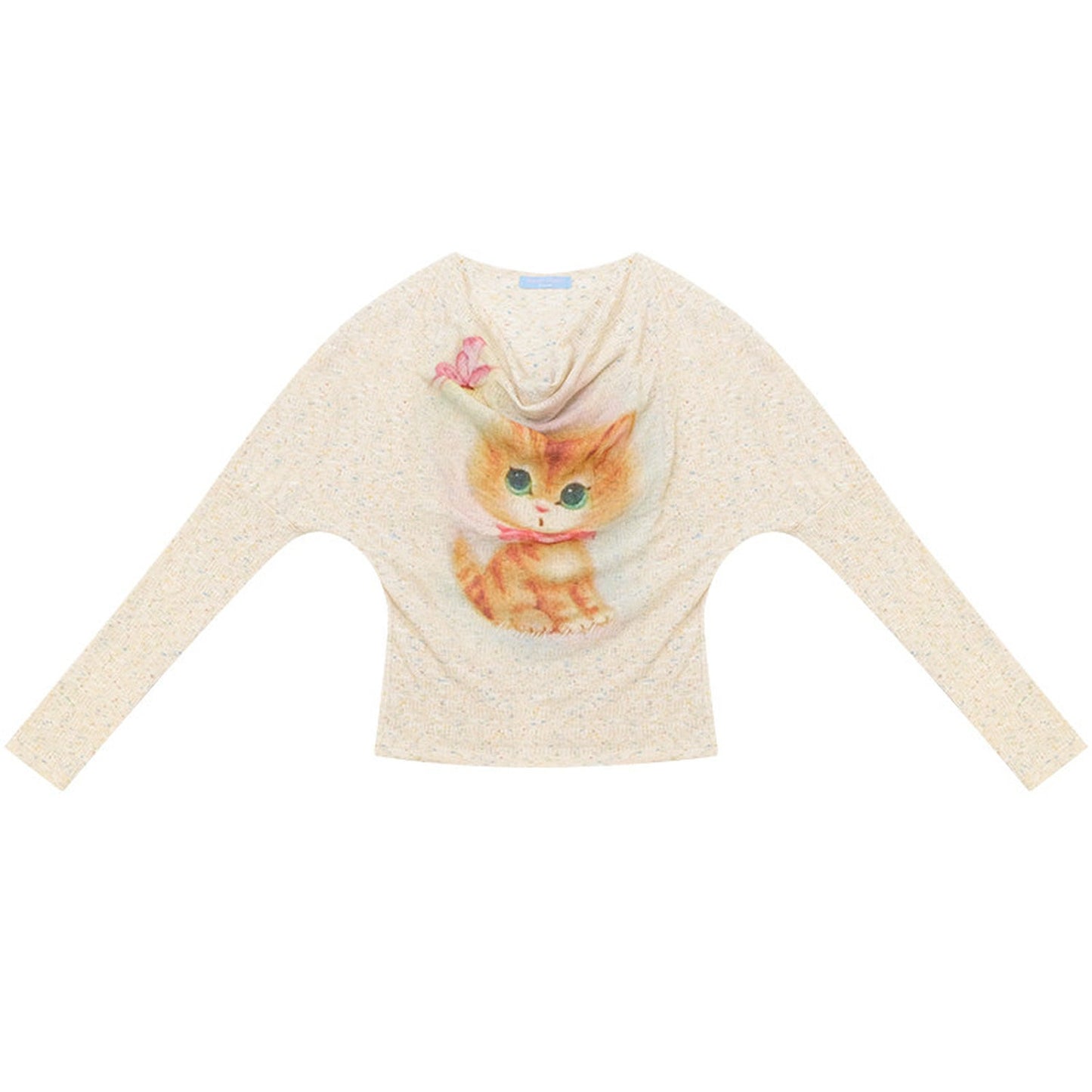 Cat Print Long Sleeve Blouse