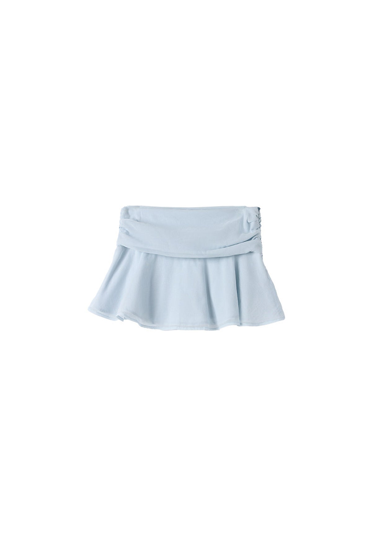 Light Blue Double Layer Chiffon Ruffle Skirt