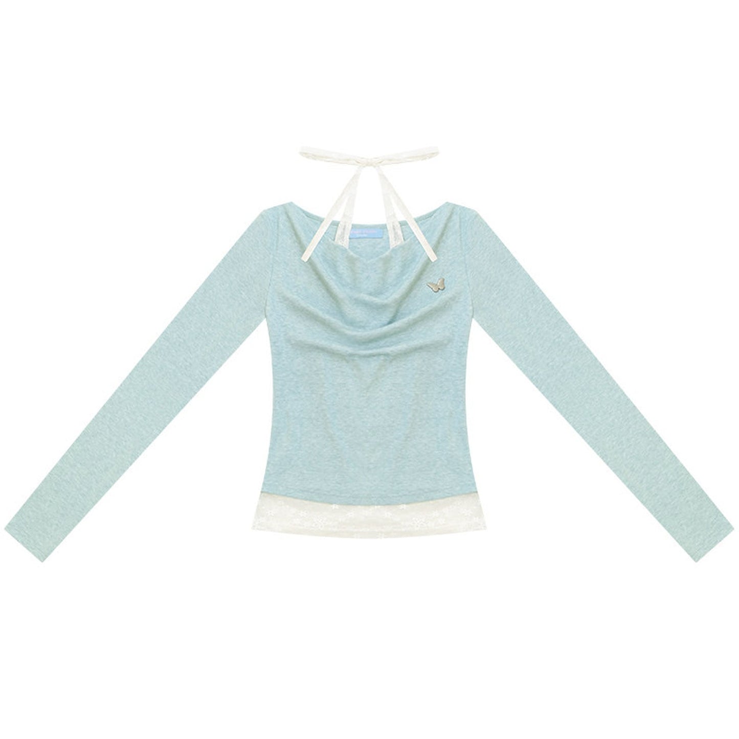 Mist Blue-Green Knitted Top