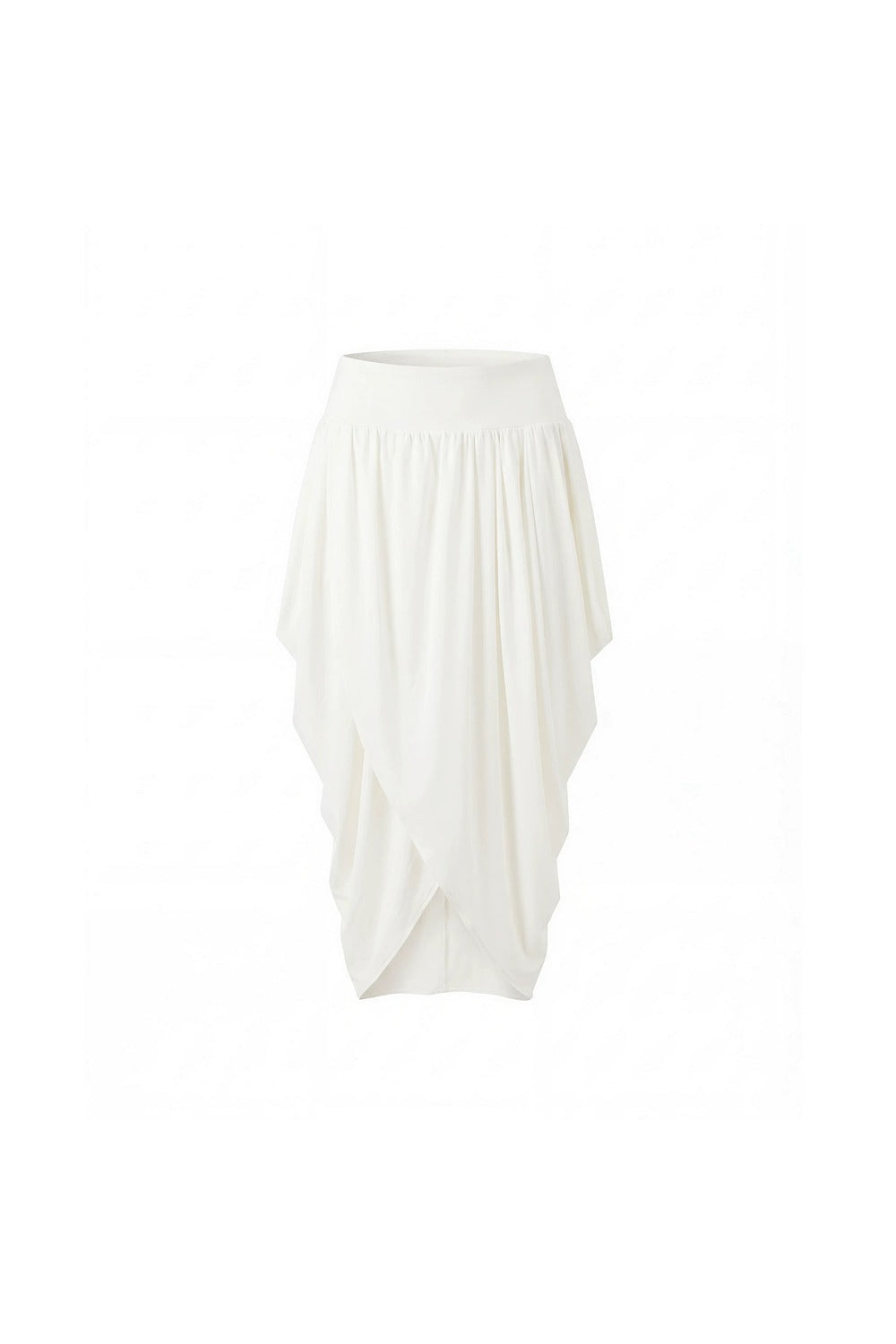 Irregular Pleated Draped Midi Skirt