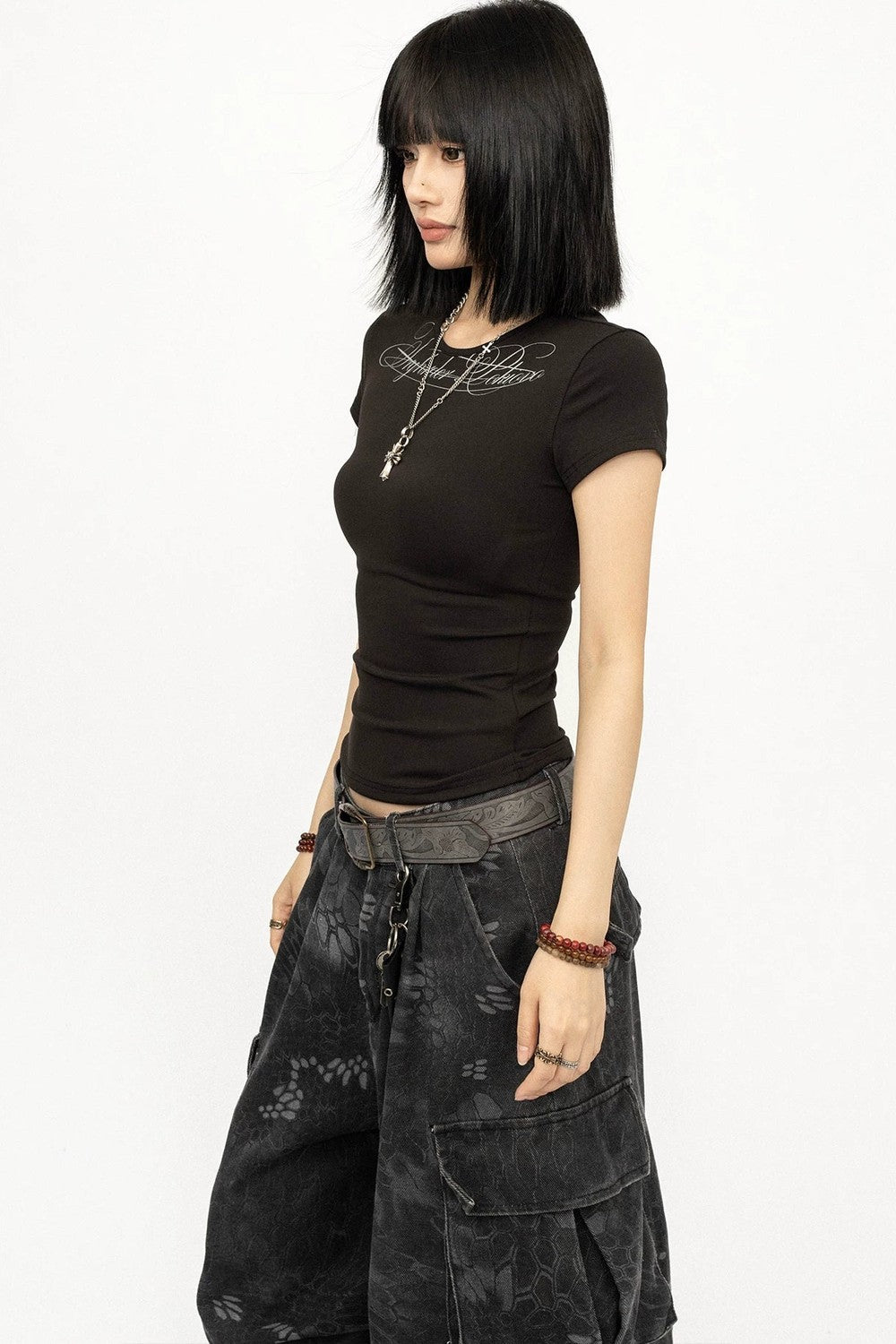 Retro Letter Print T-Shirt