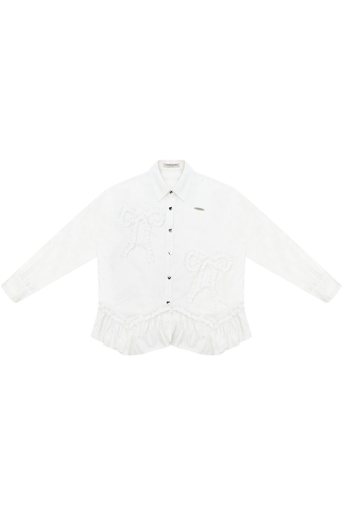 Lace Hem Bow Blouse
