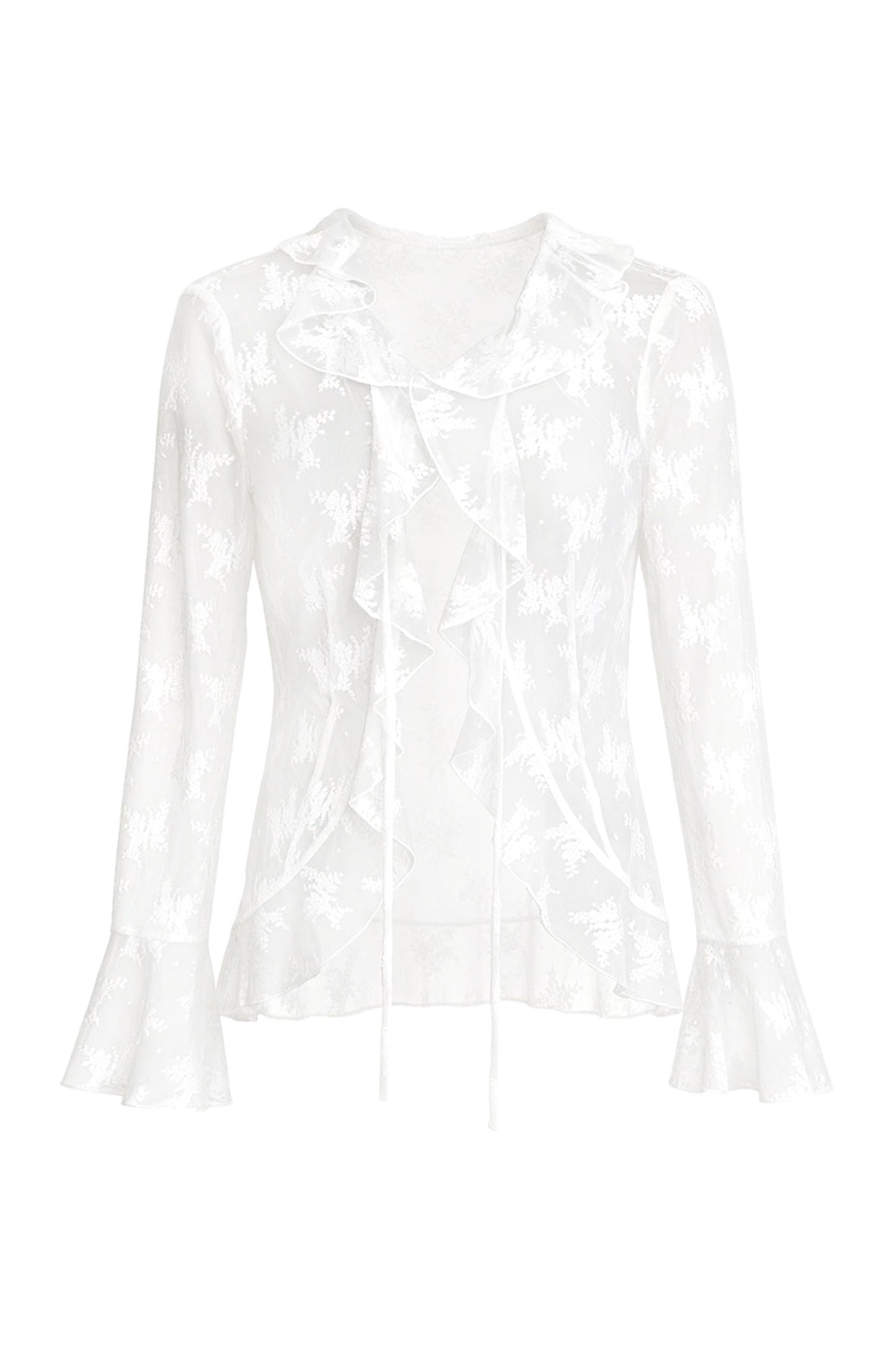 White Floral Lace Camisole Cardigan Set-Up