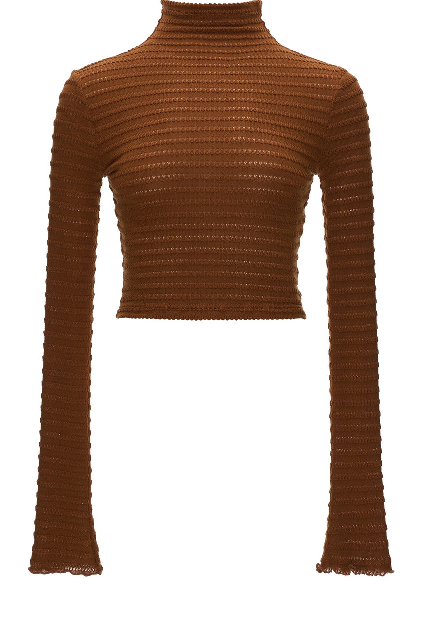 Stretch Ribbed Turtleneck Top