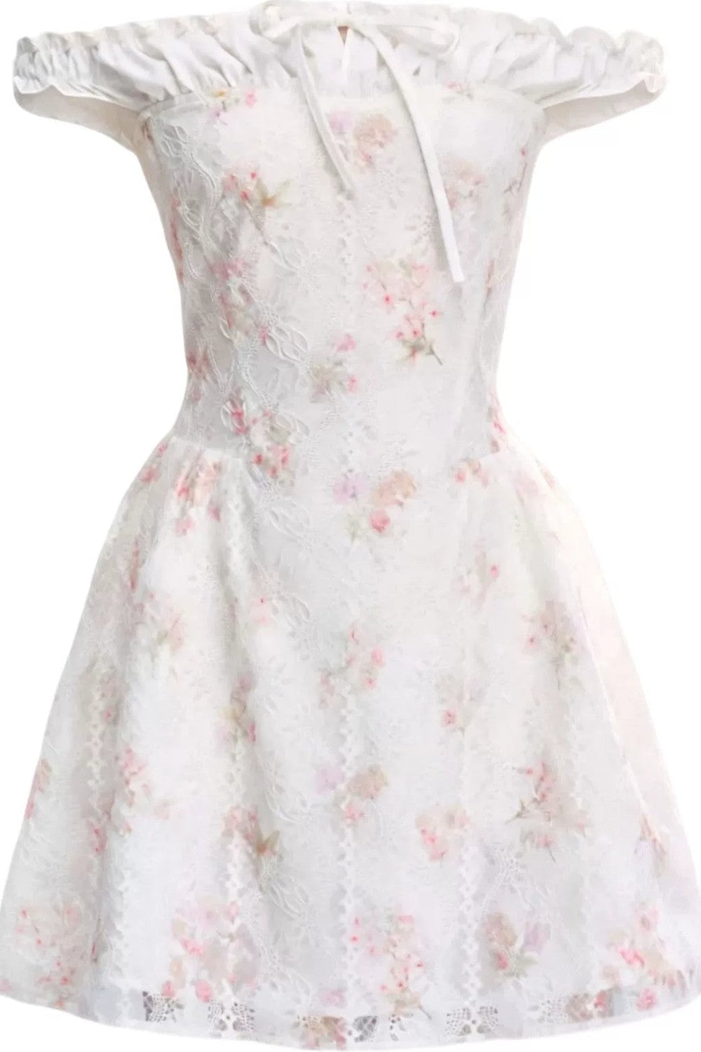 Abito a Spalla Unica con Patchwork Floreale