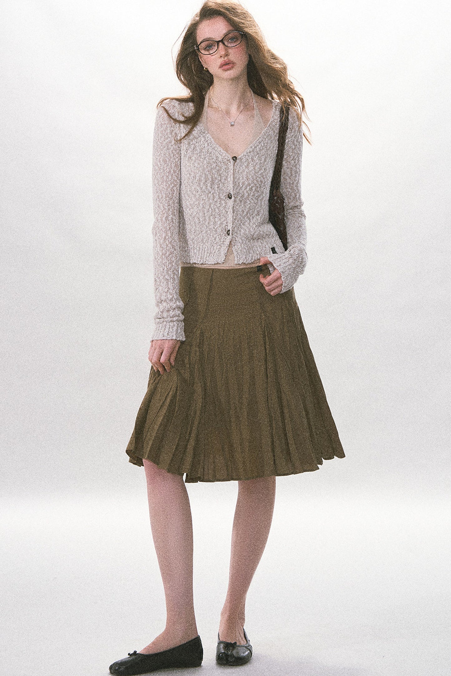 Textured Hollow-Out Knit Cardigan Jacket