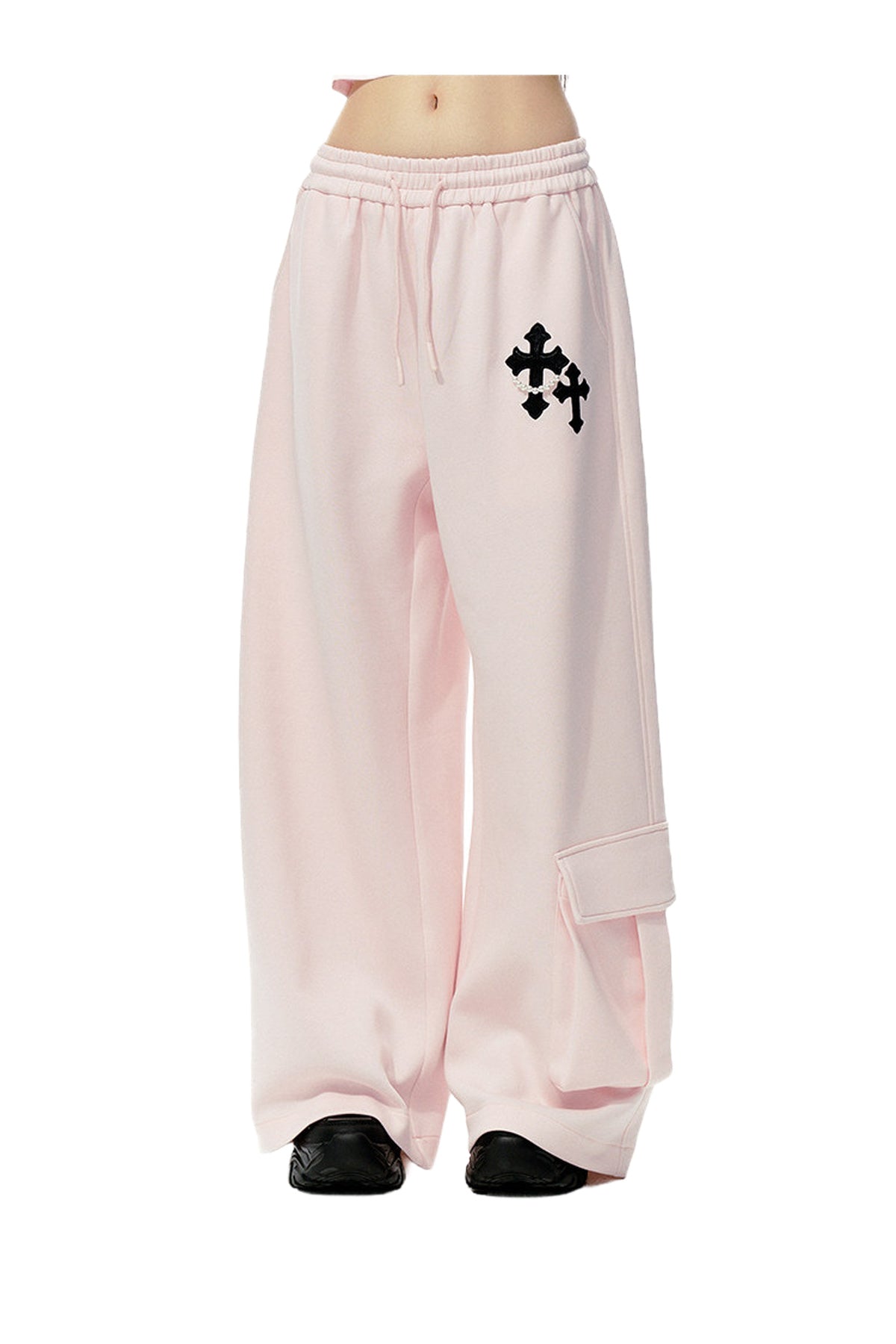 Pink Two-Piece Tank Top, Sweatpants and Skirt Set-Up