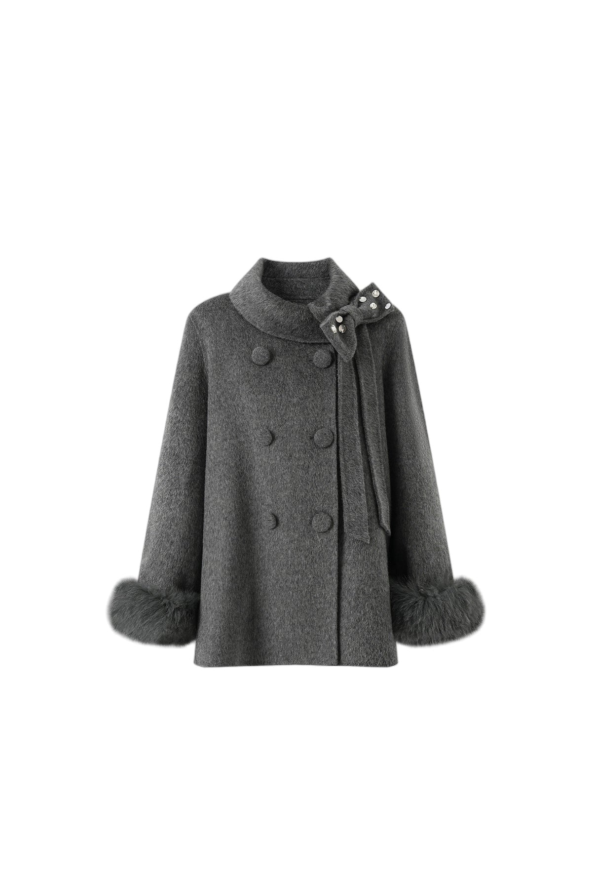 100% Wool Bowknot Short Coat