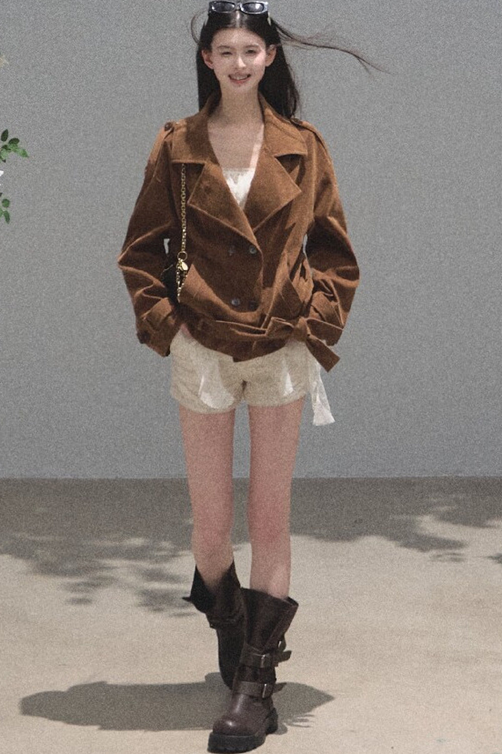 Slim-Fit High-Waisted Suit Shorts