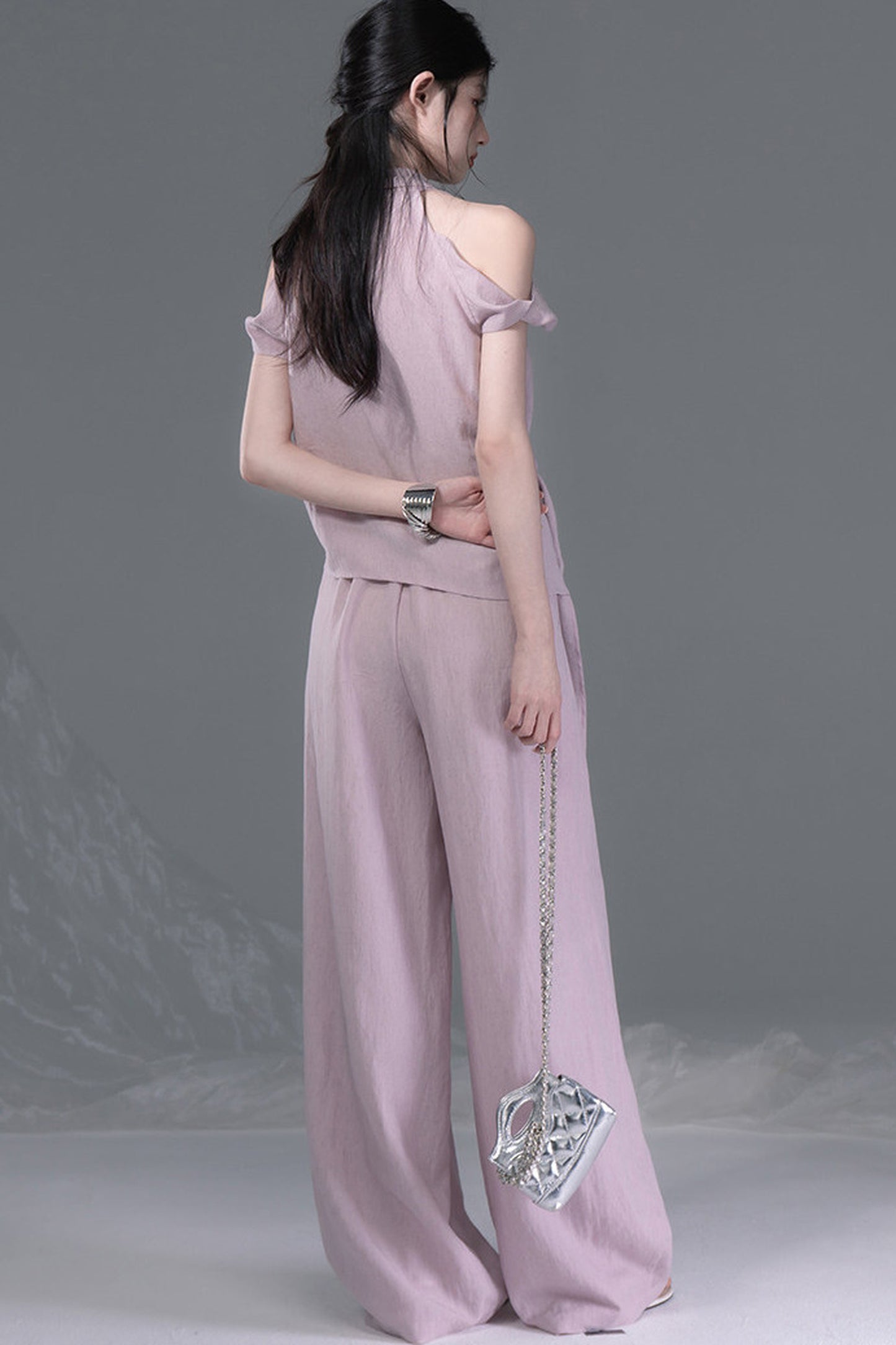 Deconstructed Lyocell Linen Top and Pants Set