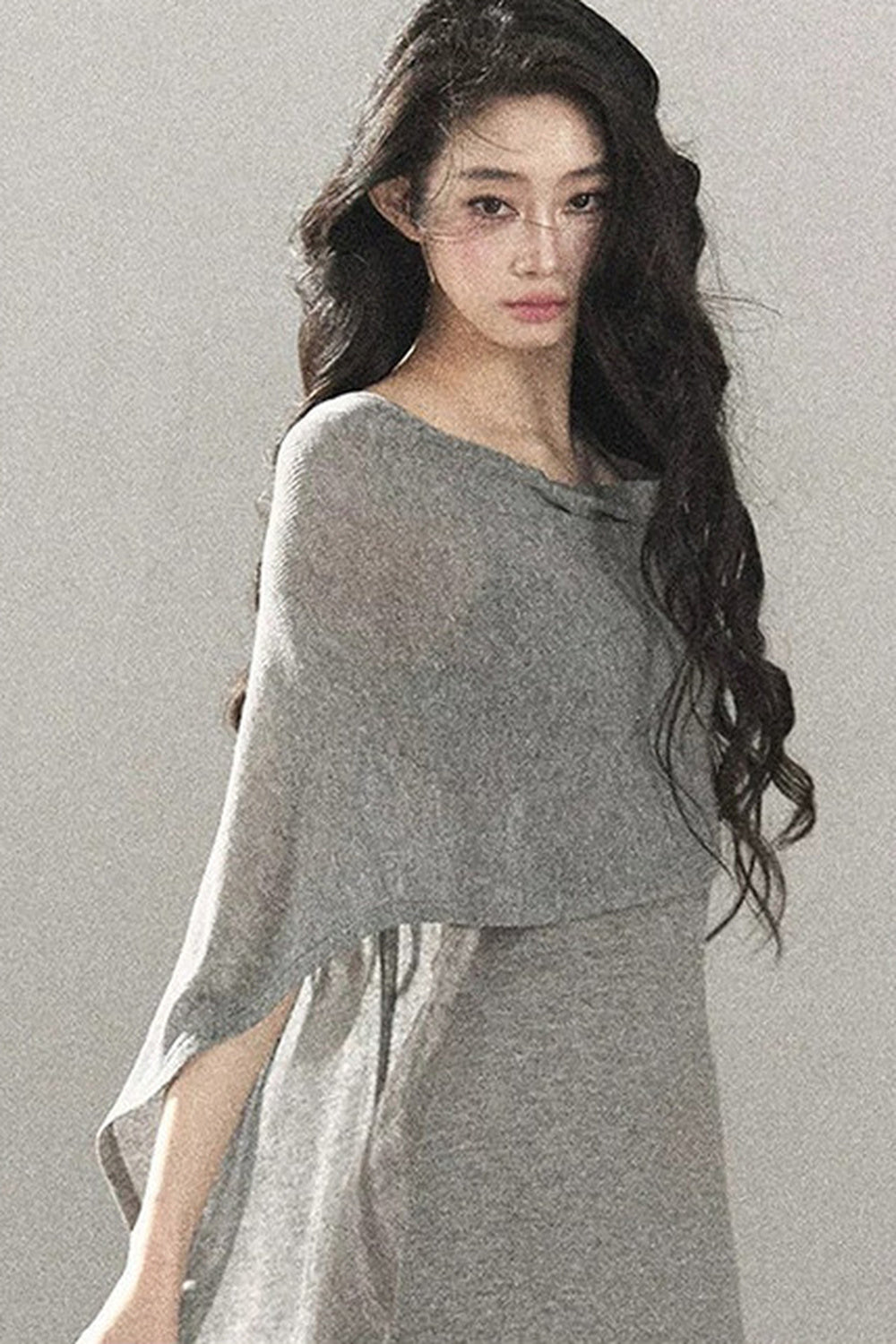 French Style Knit Long Dress Set