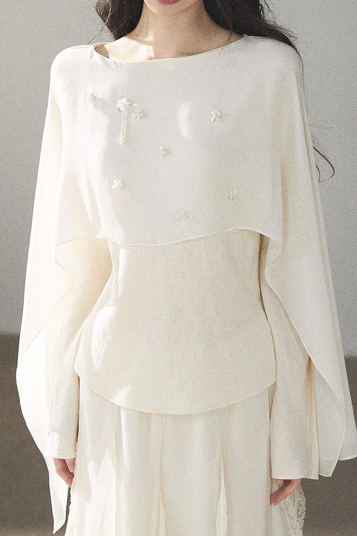 Jasmine Floral Shawl-Style Blouse