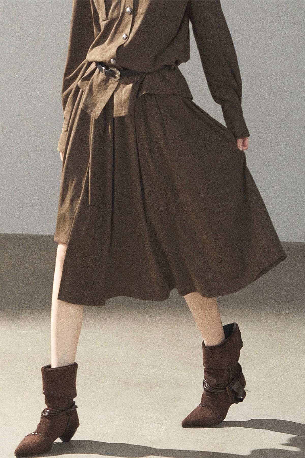 Whispers of Fallen Leaves Coat and Skirt Set