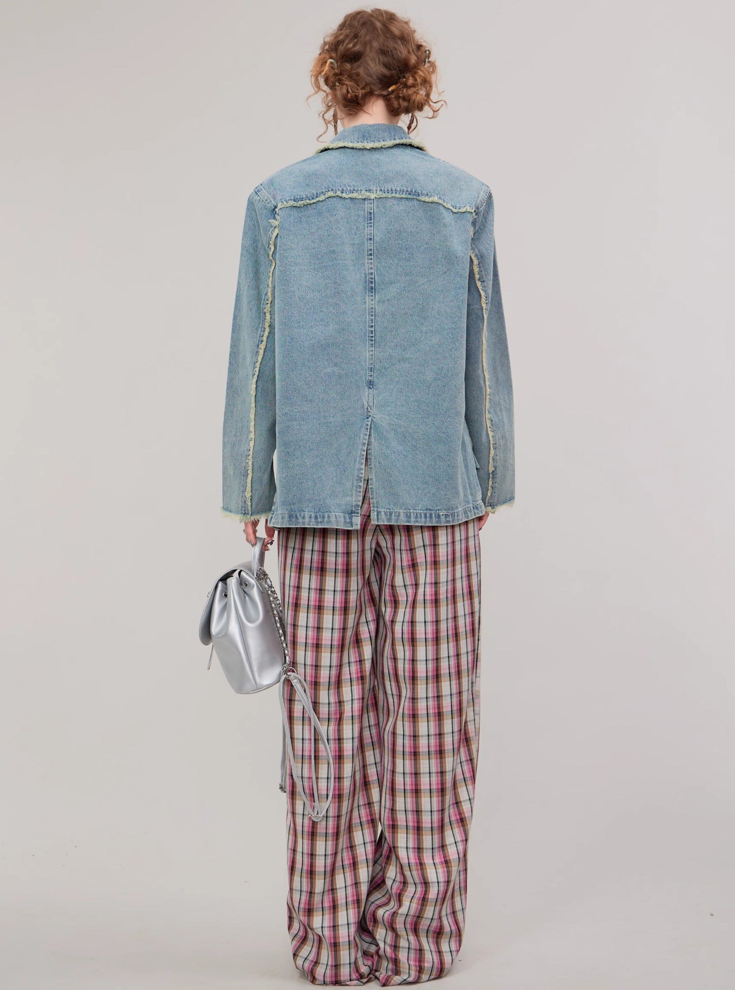 Veste blazer en denim diamanté American vintage