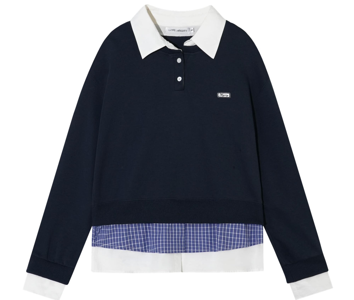 Loose Polo Collar Sweatshirt Top