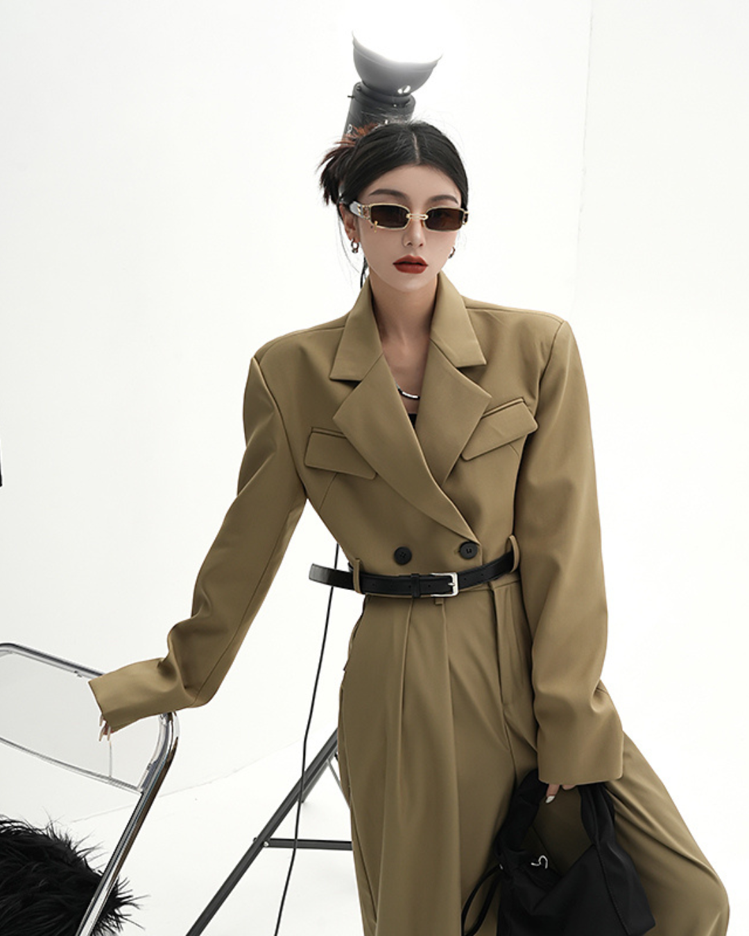 Two-Piece Short Jacket & Mop Suit Pants