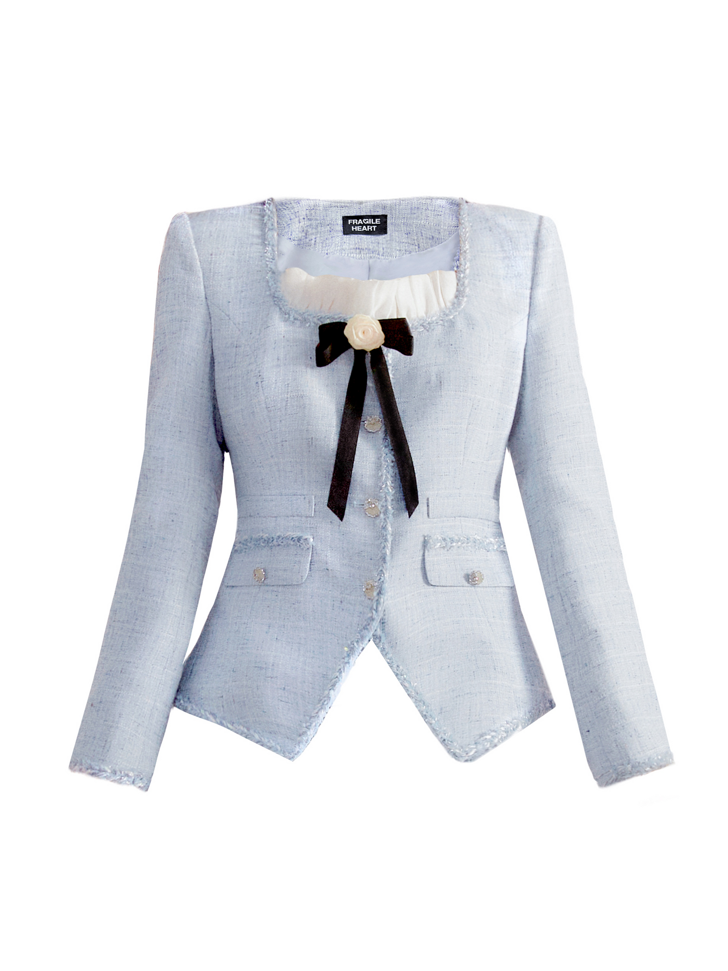 Weiße Rosenquadrat -Nackenjacke gekräuselt Faltenrock