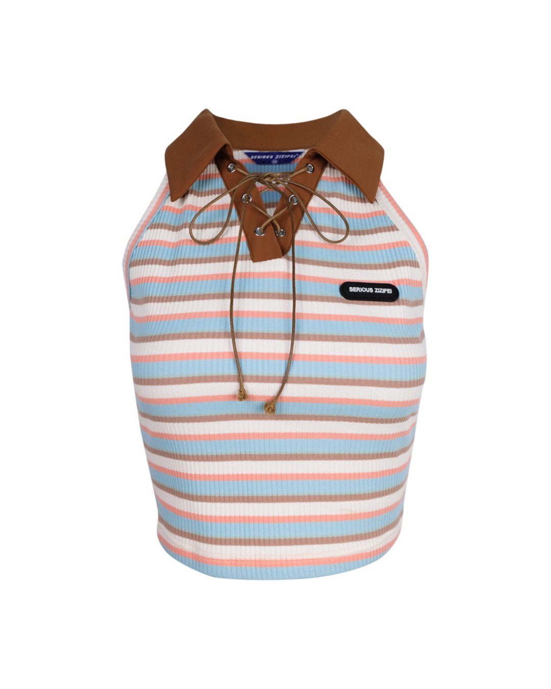 폴로 넥 소매 탑