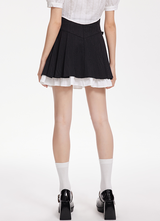 Hem Design Layered Flared Skirt