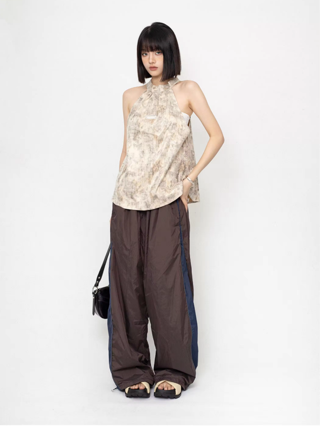 타이 염료 디자인 Halter-Neck 상단