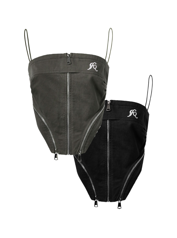 지퍼 헴 디자인 카미솔