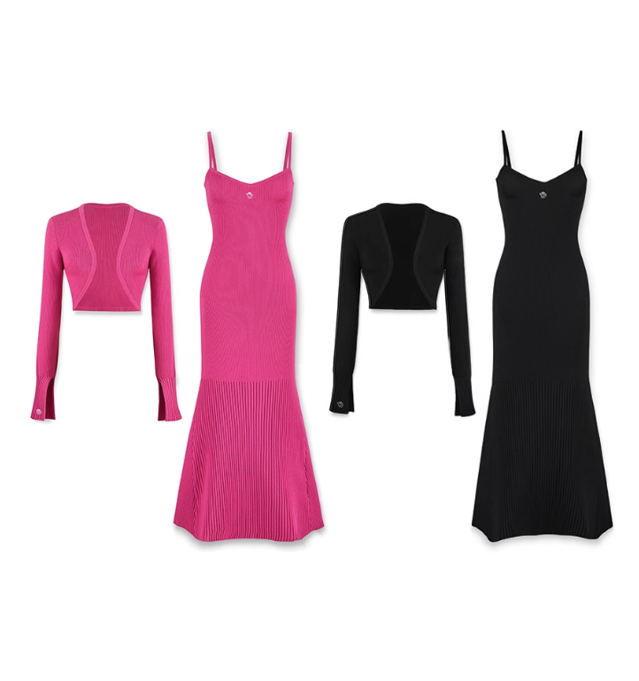 Setup Cardigan court et robe sirène