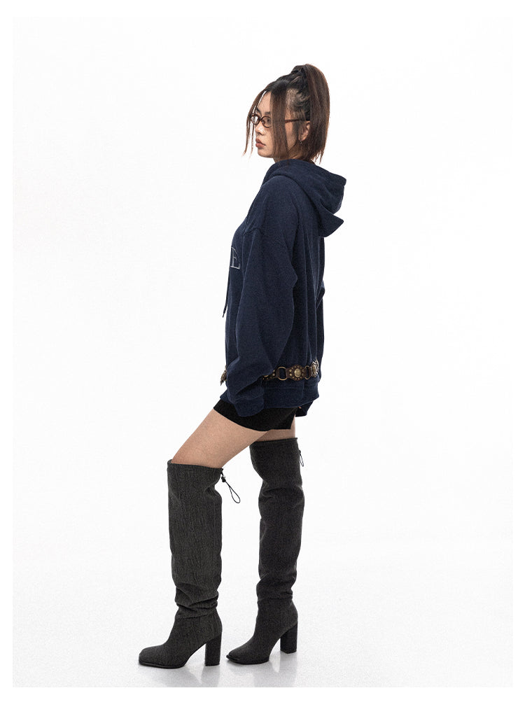 Off-Shouder Street Casual Hoodie