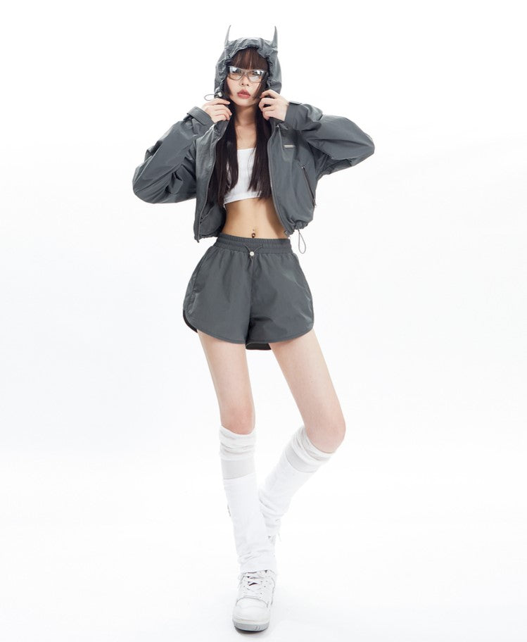 Sports Style Short Jacket & Shorts