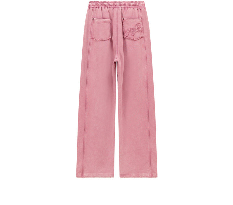 Retro Elastic Waist Drawstring Wide Leg Long Pants