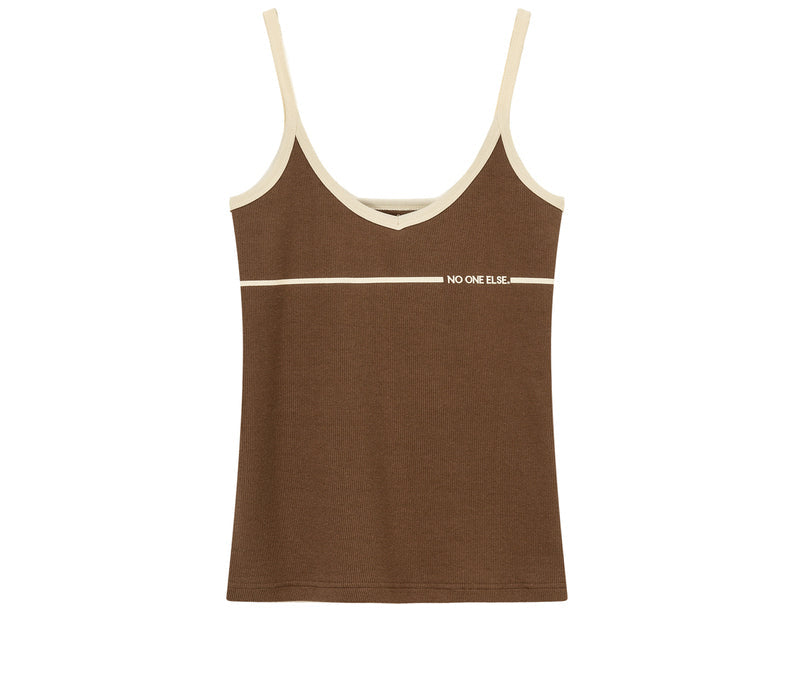 Bicolor Line Simple Camisole