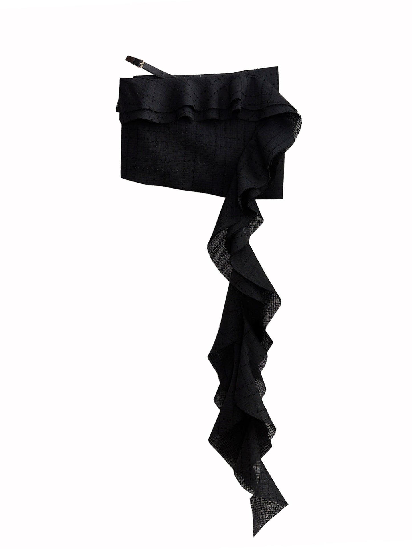 Mini jupe moulante longue en dentelle à pointe