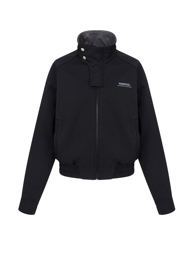 Stand Neck Wide Silhouette Windbreaker Jacket