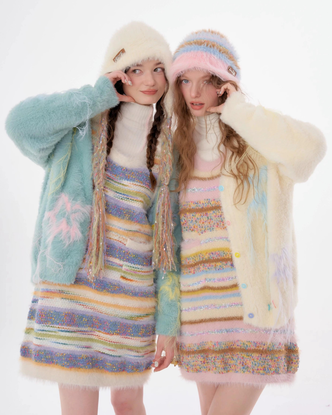 이어 플랩 니트 캡