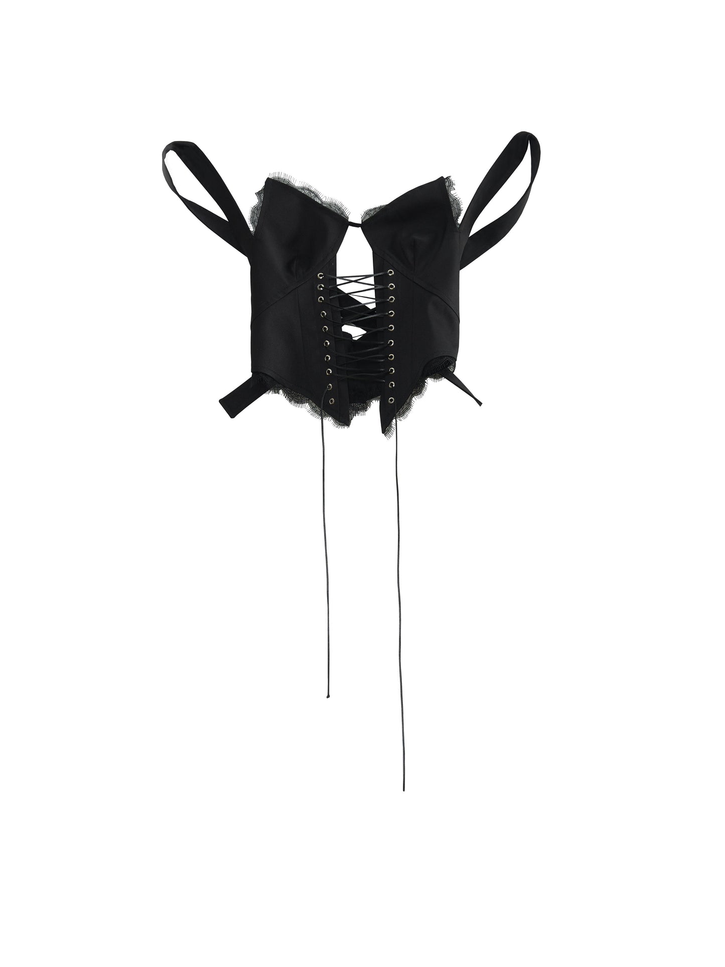 중앙 크로스 스트랩 레이스 디자인 카미솔