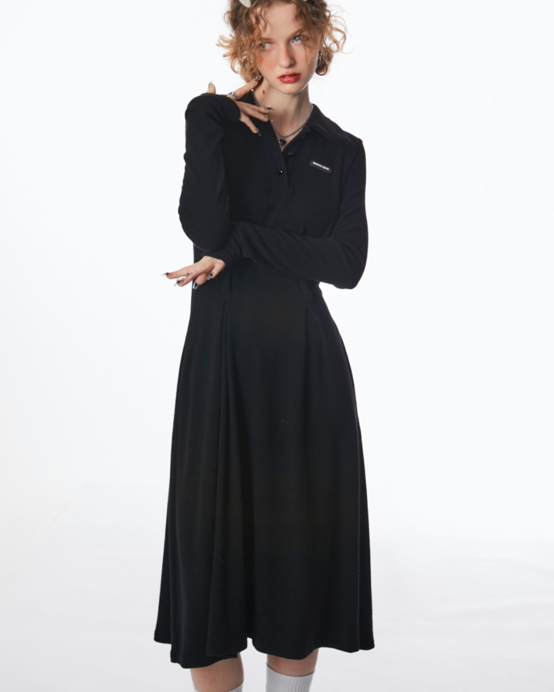 슬림 한 폴로 니트 드레스