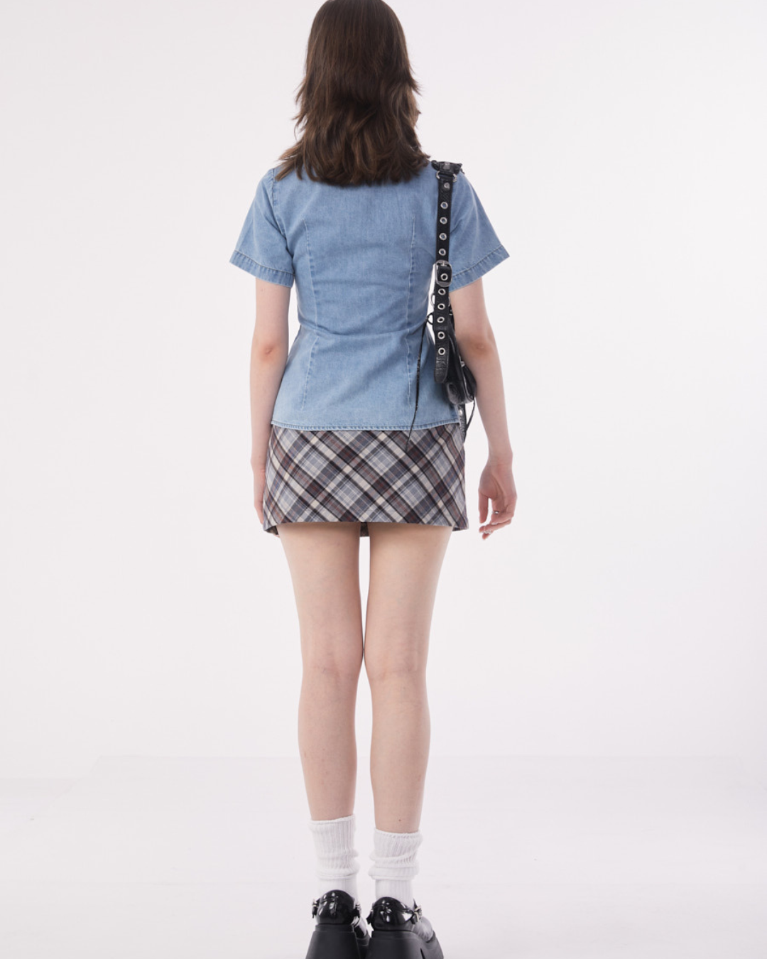 캐주얼 세척 슬림 데님 셔츠