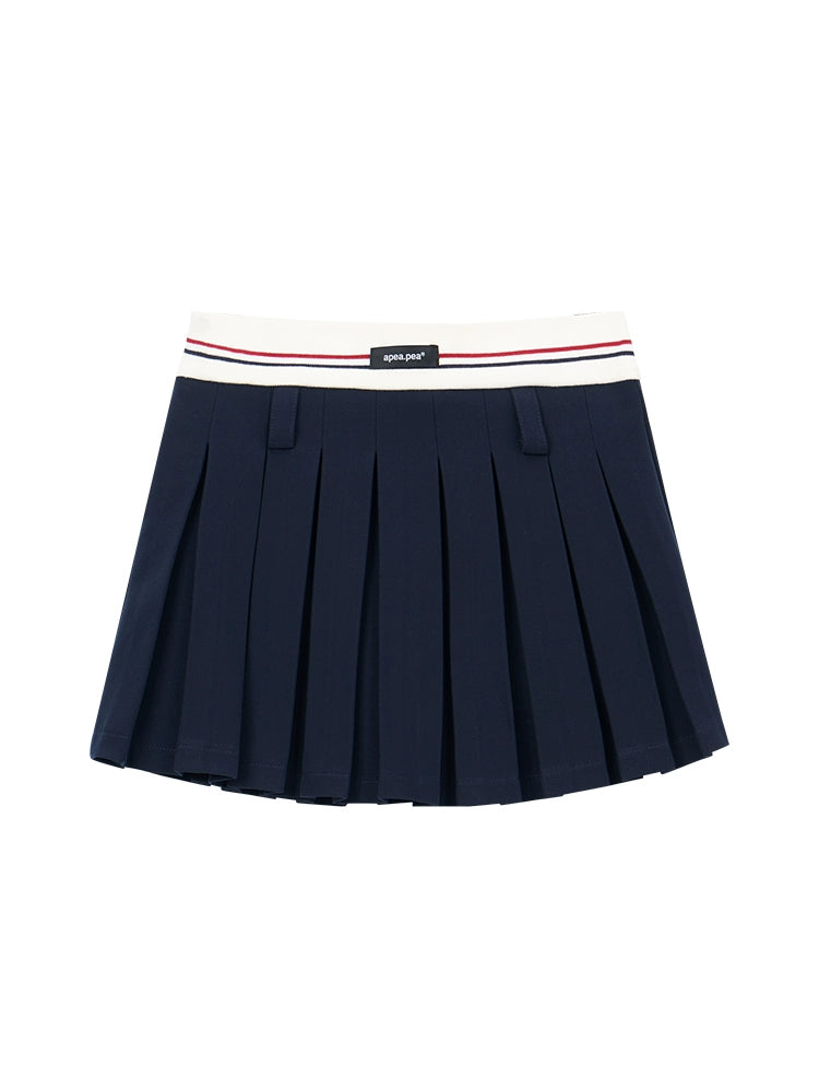 American waist slim pleated mini skirt