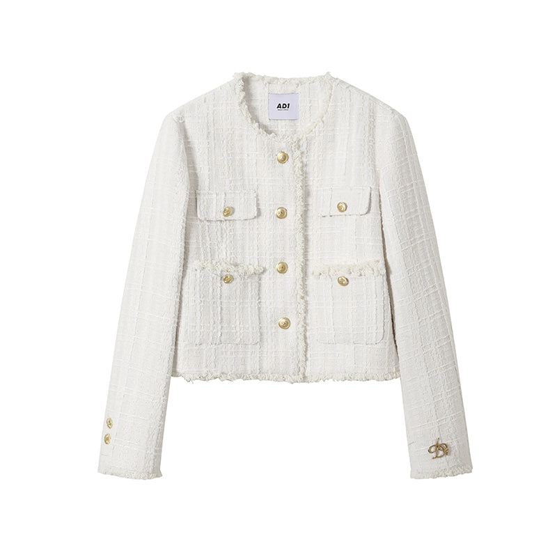 retro tweed short coat