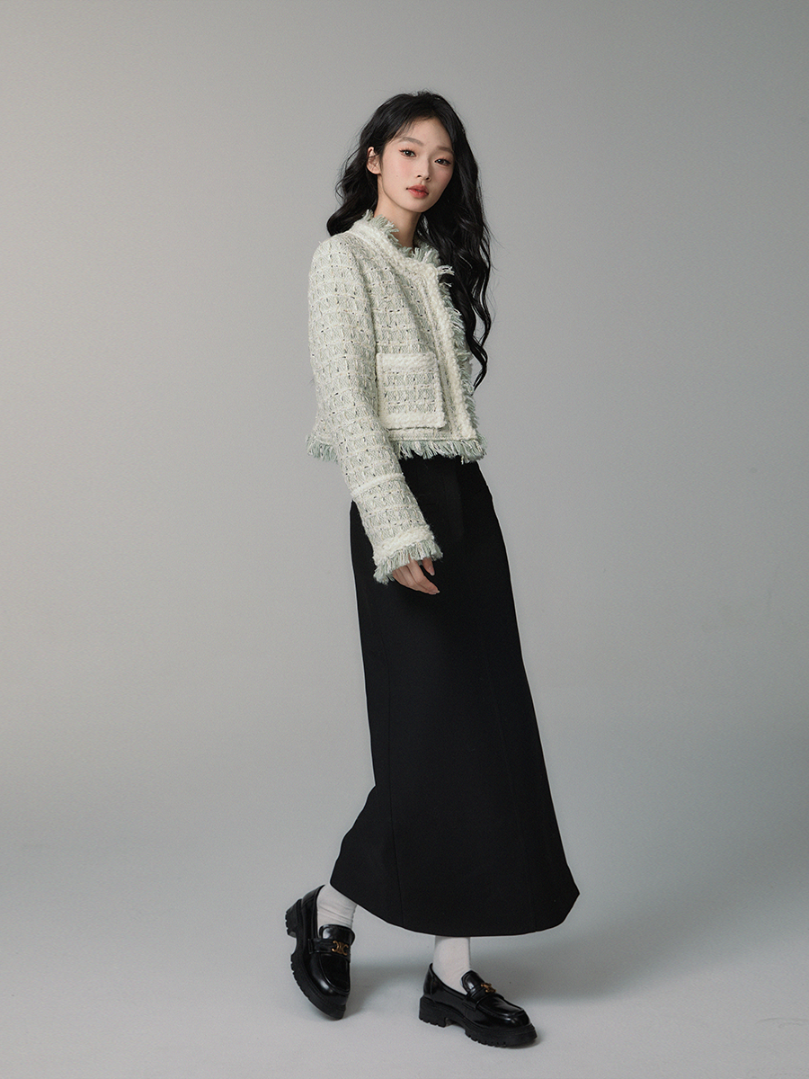 round neck short coat