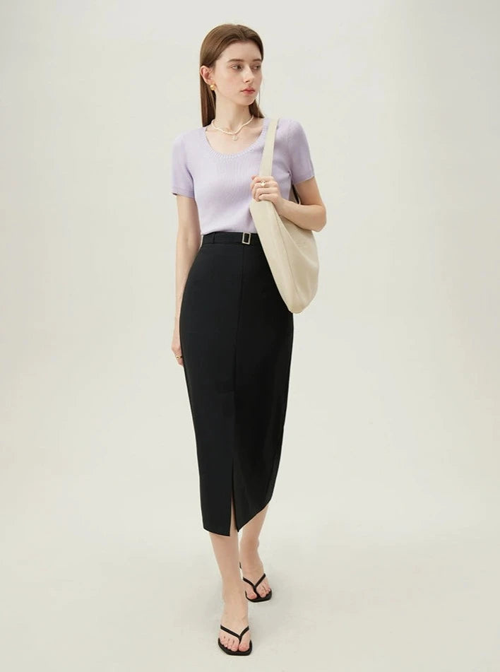 Mid-Length Tempered Skirt