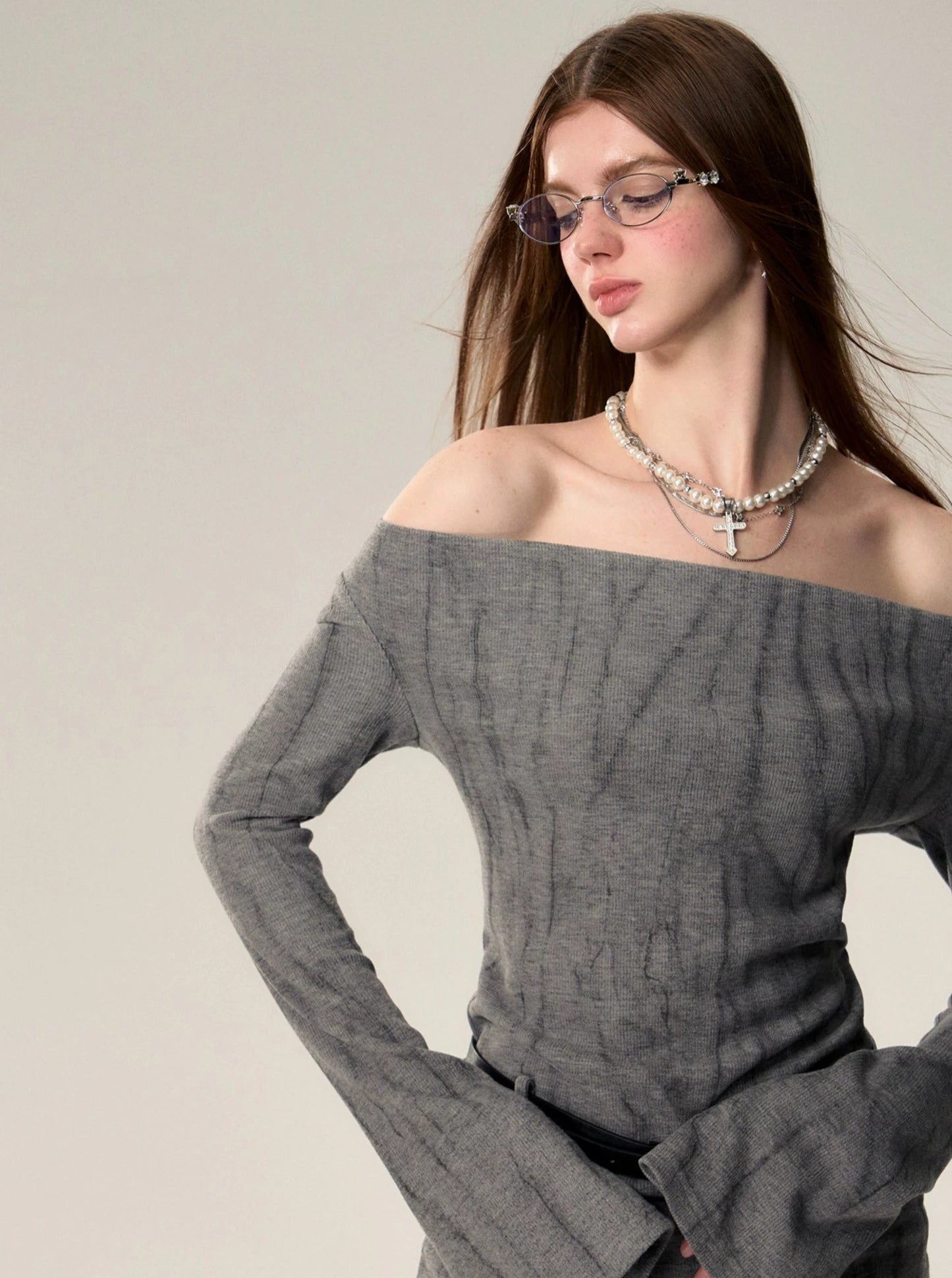 Halsglockenhülle Midi T-Shirt