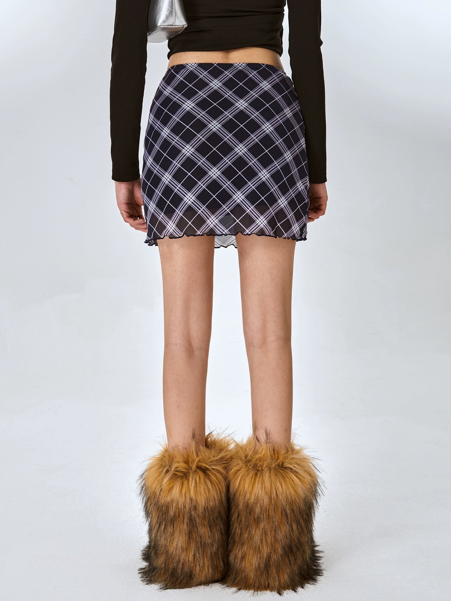 아메리칸 스트레치 메쉬 패턴 힙 스커트