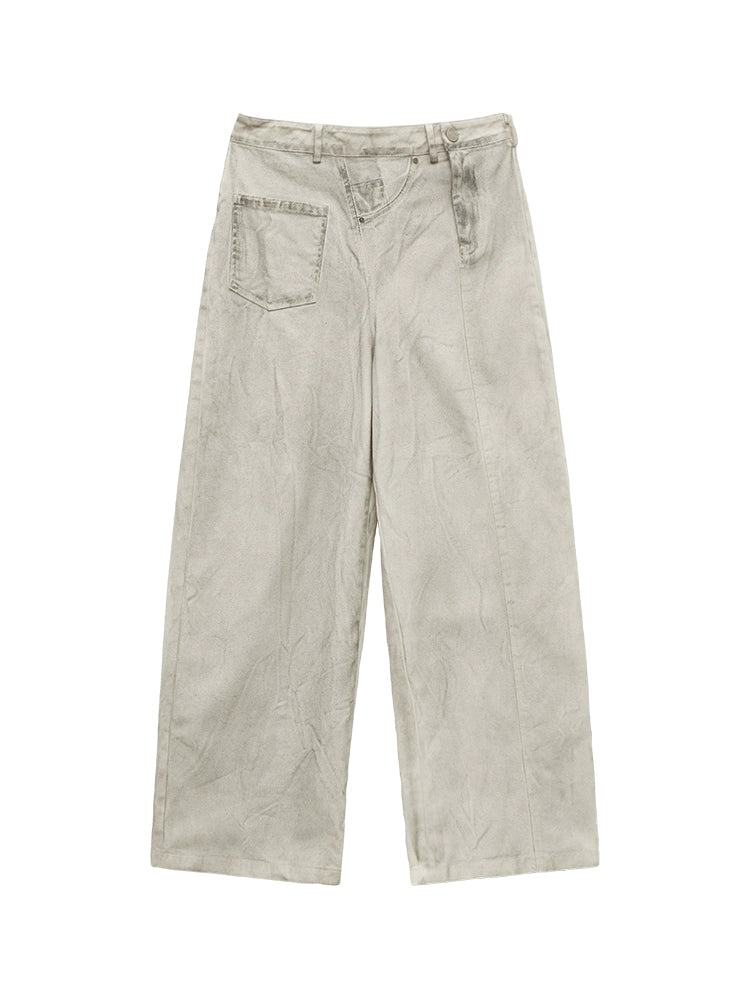 패치 워크 더티 청바지 바지를 해체합니다