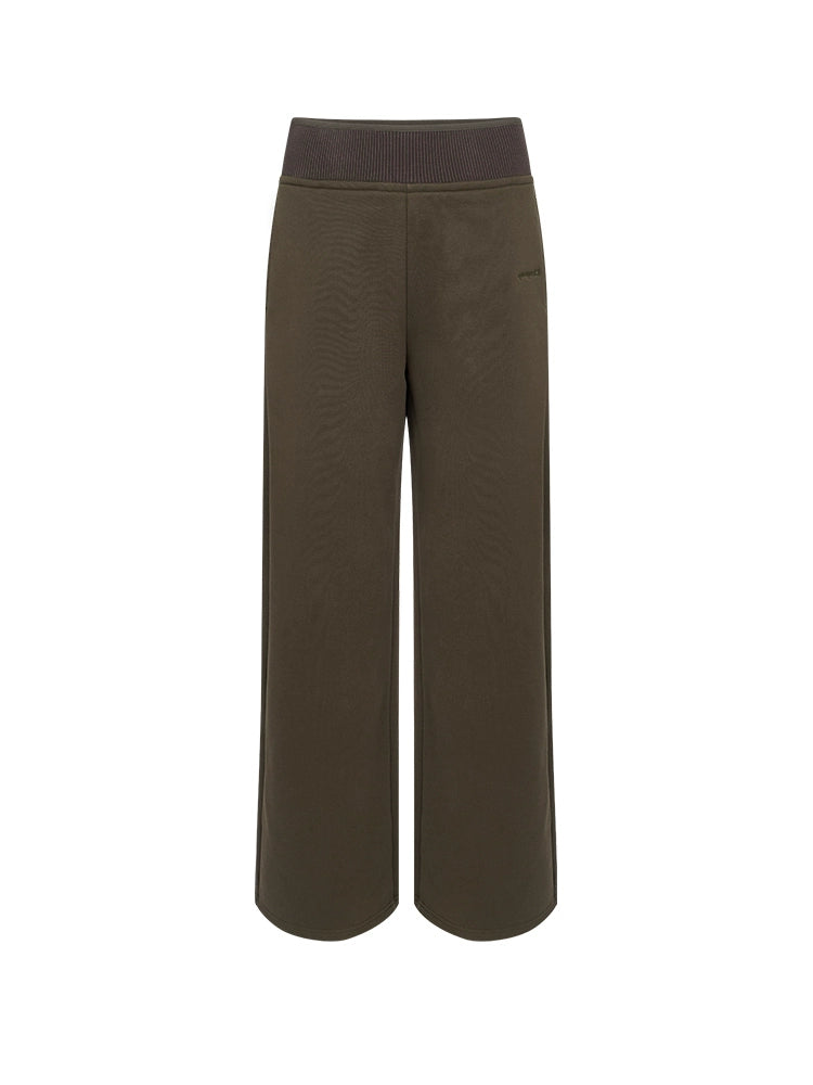 Ribbed Stitching Waistband Mop Pants