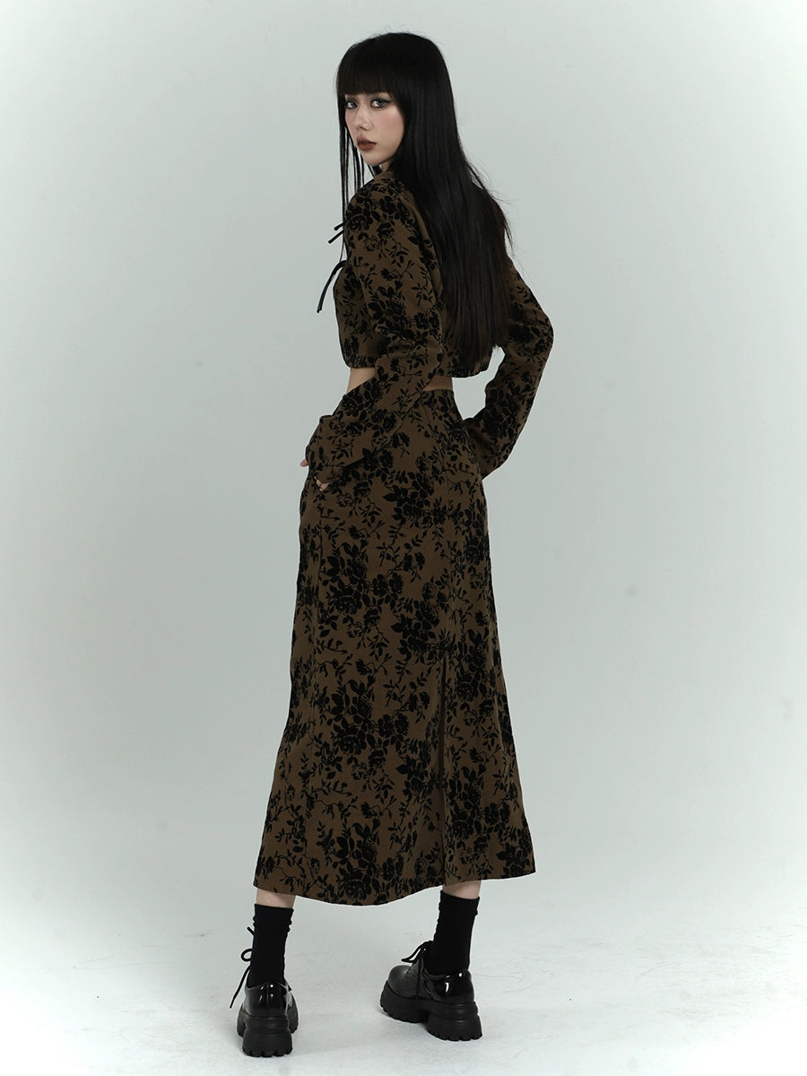 중국 스타일의 양복 치마 세트